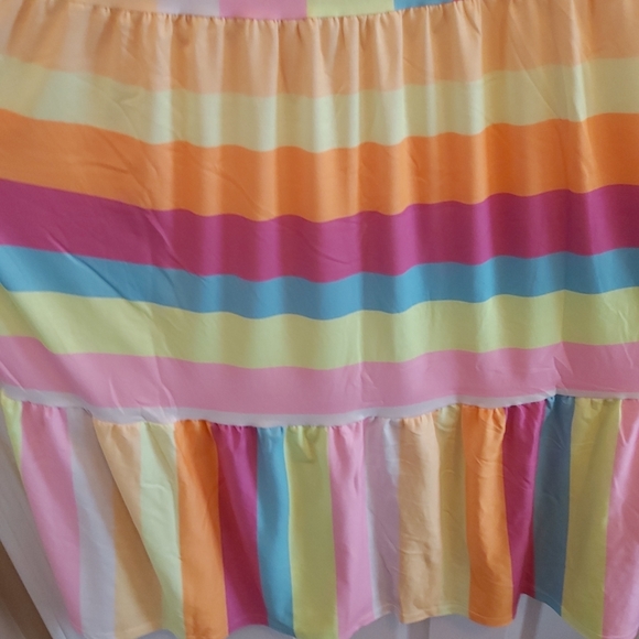 ⭐HOST PICK⭐ 087. Yellow Color Block Striped Bow Knot Straps Maxi Dress Size M - Picture 9 of 13